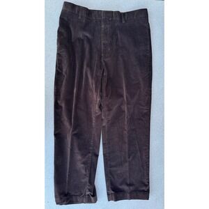 Alfani Mens Dark Brown Corduroy Pants Flat Front 36x29 Stretch Cotton Blend